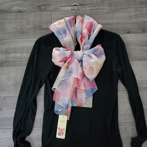 New silk feeling dots patterns scarf, large